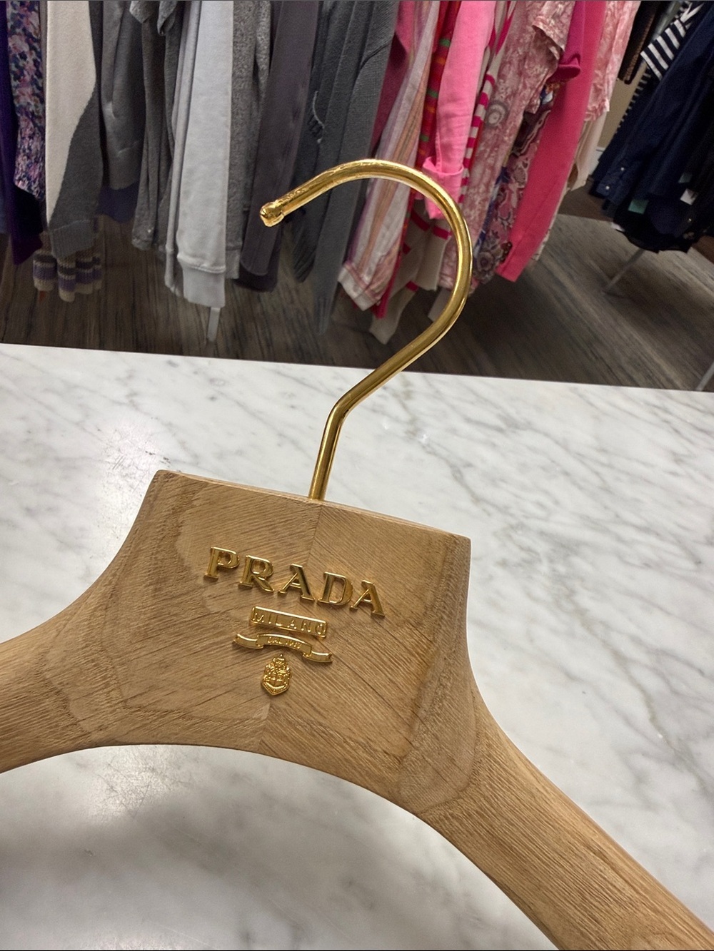 PRADA Large Wooden Hanger for Jacket Sports Coat or Blazer